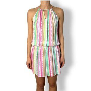 NWT Southern Tide Cheyenne Dress Mini Sherbet Color Candy Stripe Sz XS Halter
